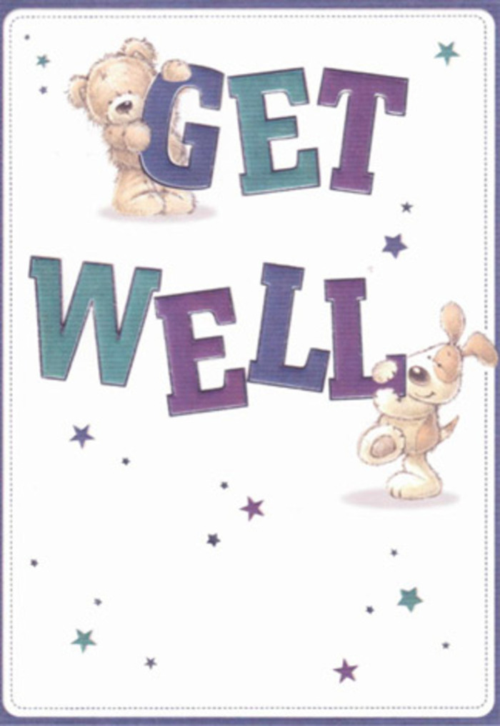 Brimming with the uncomplicated joy of a well-wished recovery, this hand-illustrated get well card sets a tender scene: a huggable teddy bear with golden-brown fur and a lovable puppy with soft, floppy ears, collaborating to prop up the big, vibrant letters of 'Get Well.' Their round forms and gentle smiles evoke warmth that feels as familiar as walking home with a bouquet from a beloved Kingston florist after a wander through Bentall Centre. Lively brushwork brings the animals' textures alive, and the bold, confident letters-splashed with deep indigos and fresh teals-anchor the design with an easy, optimistic flair. Around them, playful stars scatter in blue and purple, like small tokens of hope drifting over the slow-flowing Thames. The crisp white background offers clarity and peace, drawing the eye to the heart of the message. As I reflect on my own care in crafting bouquets for Kingston's residents, I recognize the same attention to detail in these illustrations-a gentle layering of textures, colours, and sentiment intended to brighten a challenging day. This card, so full of cheer and reassurance, becomes a heartfelt companion for anyone finding their way back to health.